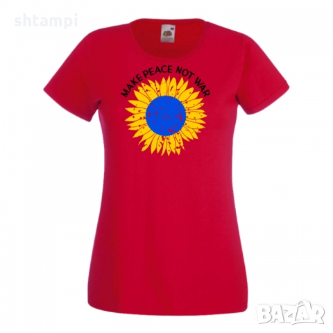 Дамска тениска MAKE PEACE NOT WAR,подкрепям Укркайна, против Войната, снимка 5 - Тениски - 36114030