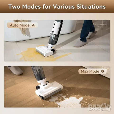 Безжична Вертикална Прахосмукачка за Сухо и Мокро Почистване JONR ED12 Lite!, снимка 3 - Прахосмукачки - 51759190