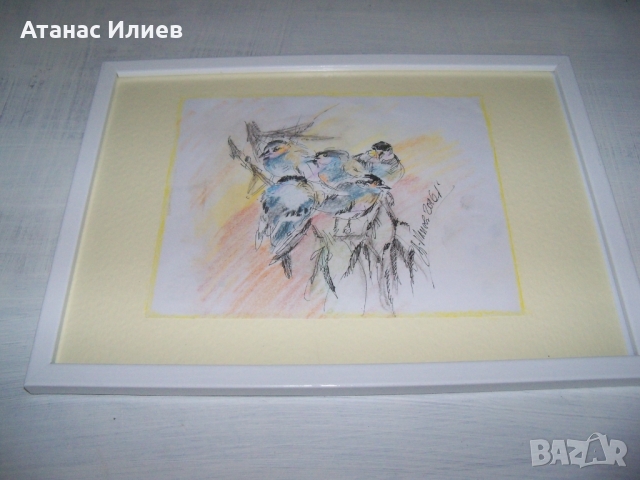 "Птички" картина на худ. Десислава Илиева, снимка 2 - Картини - 36096969