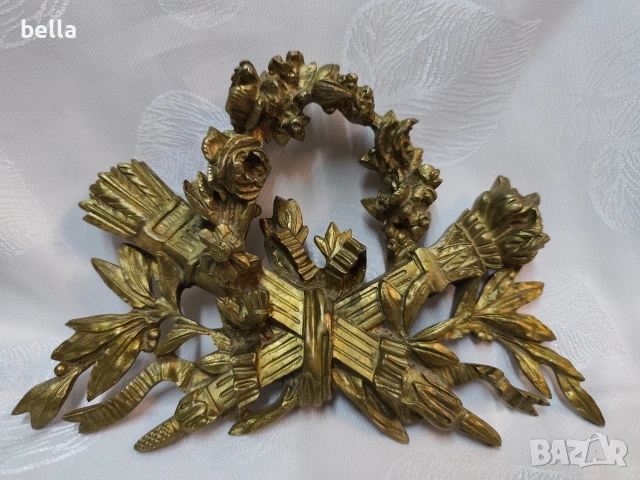 Антикварна бронзова апликация за мебели – Стил Луи XVI, снимка 2 - Антикварни и старинни предмети - 53569109