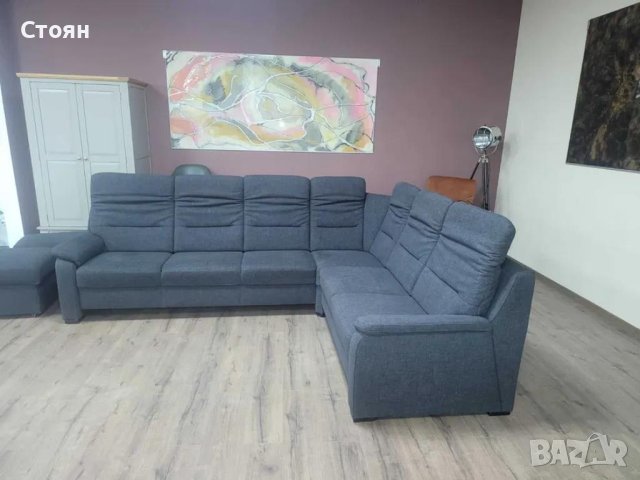 ПРОМОЦИЯ!!! Тъмно сив ъглов диван от плат и две табуретки POLOPOL PP-HS10002, снимка 12 - Дивани и мека мебел - 44216106