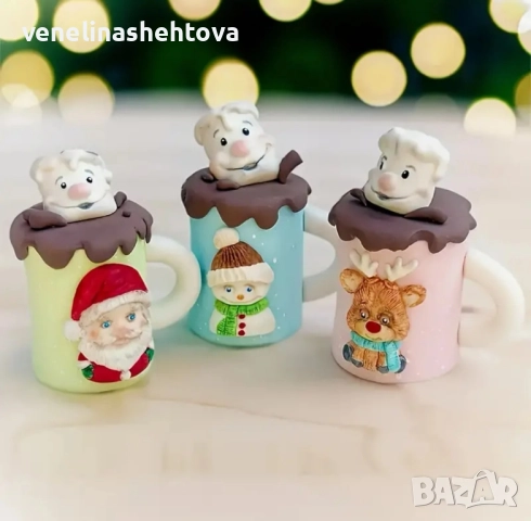 Дядо Коледа снежен човек елен Силиконов молд за смола гипс фондан за декорация на торта , снимка 3 - Форми - 51957241