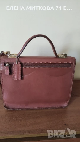 Маркова италианска чанта от естествена кожа в кафяв цвят, снимка 3 - Чанти - 50709099