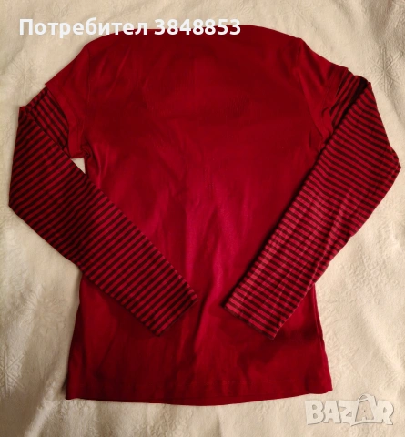Y2K червена блуза с дълъг ръкав , снимка 2 - Блузи с дълъг ръкав и пуловери - 53412431