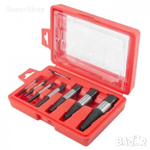 Проф. к-т Екстрактори за Повредени Болтове болт 8 броя Rock Force, снимка 2 - Куфари с инструменти - 40190036