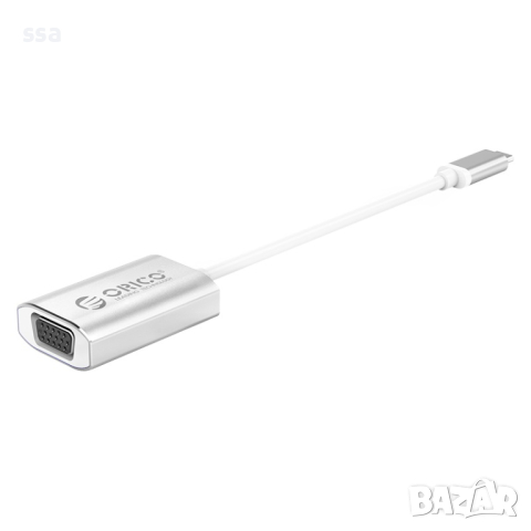 Orico адаптер Adapter - USB 3.1 Type C -> VGA F, silver - XC-102, снимка 2 - Кабели и адаптери - 44783303