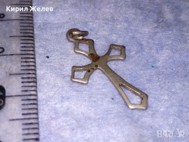 СТАРО ПОСРЕБРЕНО СТОМАНЕНО АЖУРНО РЕТРО КРЪСТЧЕ РЪЧНА ИЗРАБОТКА 38224, снимка 4 - Антикварни и старинни предмети - 40938737