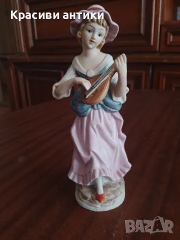 Порцеланова статуетка, старинна, бисквитен порцелан, снимка 7 - Антикварни и старинни предмети - 46635365