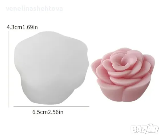 3D Малка красива роза Силиконов молд форма за свещи гипс сапун смола фондан за декорация на торта 