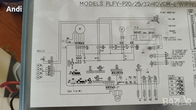 Климатик Mitsubishi E17580447 Платка PLFY-P25VCM-E2, снимка 15 - Климатици - 52544776
