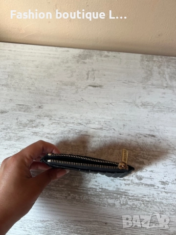 Дамски черен кардхоулдър с джоб с цип за книжни пари и стотинки 🖤, снимка 4 - Портфейли, портмонета - 52097564