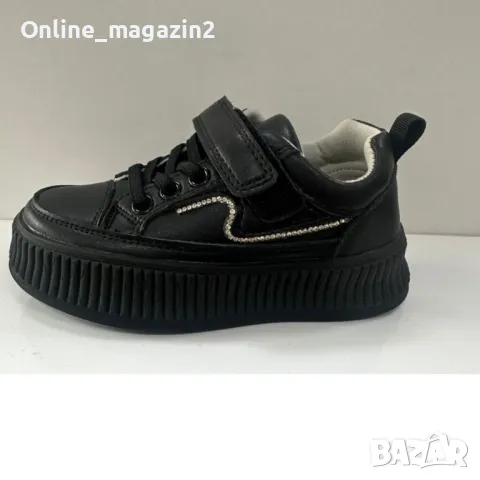 Детско-юношеска серия кецове с платформа,комбинация лепенка с връзки, снимка 1