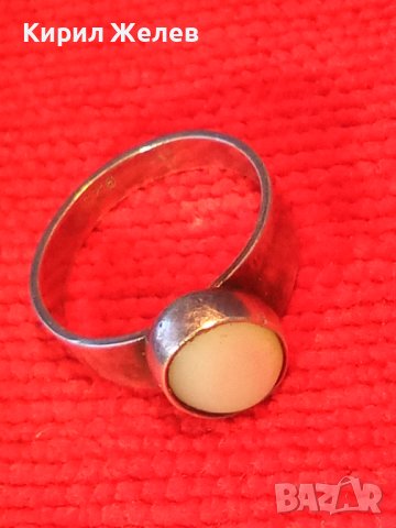 СКЪПОЦЕНЕН РЕТРО АРТ ДЕКО СРЕБЪРЕН ПРЪСТЕН СРЕБРО 925 / 950 с ШЛИФОВАН ЛУНЕН КАМЪК 29699, снимка 17 - Пръстени - 41637958