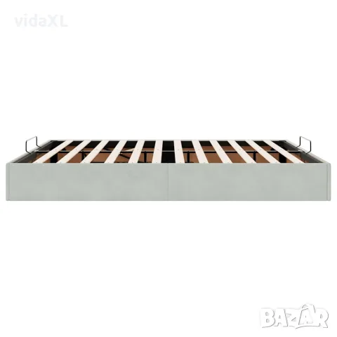 vidaXL Османска рамка за легло без матрак, светлосива 180x200см кадифе, снимка 8 - Спални и легла - 56147053