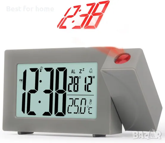 Цифров прожекционен будилник за спалня, снимка 6 - Друга електроника - 49470369