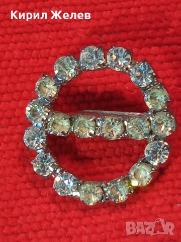 МЕСИНГОВА ПОСРЕБРЕНА РЕТРО БРОШКА с БЛЕСТЯЩИ ФАСЕТИРАНИ БОХЕМСКИ КРИСТАЛИ 37019, снимка 12 - Други - 41396163
