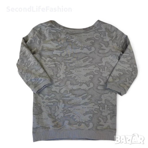 Дамска блуза с графична карта G-Star Raw размер M сива 3/4 ръкави., снимка 2 - Блузи с дълъг ръкав и пуловери - 53726397