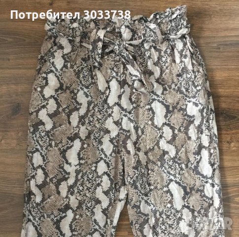 H&M панталон с колан змийски десен 38, снимка 3 - Панталони - 41830565