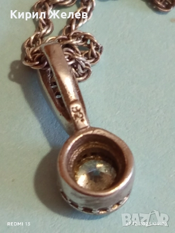 Марково скъпоценно сребърно фешън АРТ колие с циркон 40145, снимка 7 - Колиета, медальони, синджири - 52863256