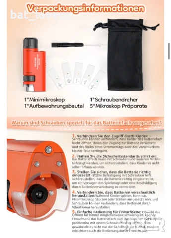 QUNSE НОВ  Джобен микроскоп 60-120x увеличение, снимка 4 - Образователни игри - 53667442