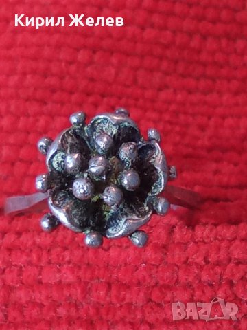 СТАР ФЛОРАЛЕН АРТ НУВО СРЕБЪРЕН ПРЪСТЕН РЪЧНА ИЗРАБОТКА 38492, снимка 3 - Антикварни и старинни предмети - 41462063
