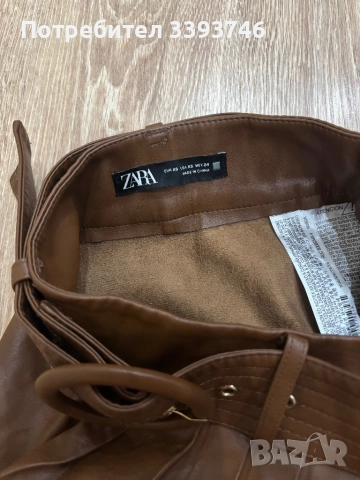 Кожена пола - Зара , снимка 3 - Поли - 52853019
