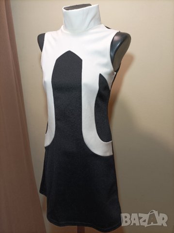 Черно-бяла еластична рокля, снимка 8 - Рокли - 40899209