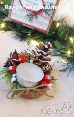Ръчно изработени коледни свещници, снимка 6 - Декорация за дома - 52182595
