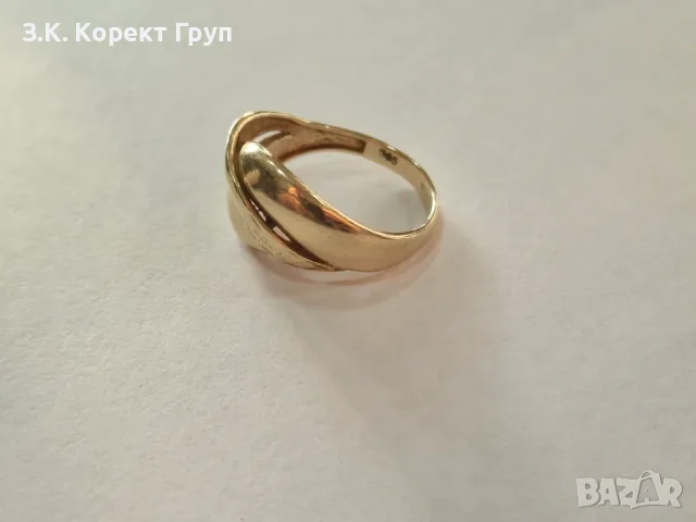 Дамски залтен пръстен 14К 585 / 2,70 гр., снимка 3 - Пръстени - 55848442