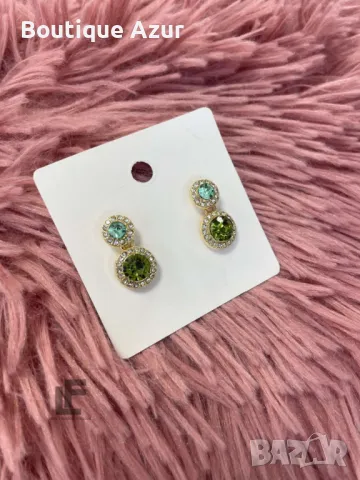 Обеци LFS Royal Collection Green , снимка 3 - Обеци - 50328457