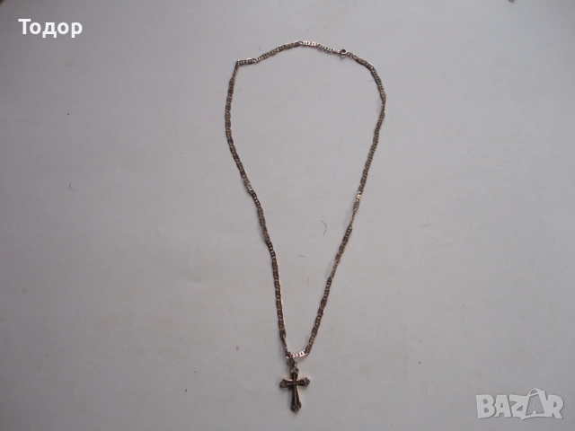 Позлатено колие верижка с кръст 750 C@G, снимка 10 - Колиета, медальони, синджири - 53062924