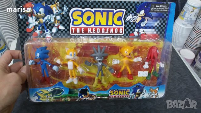 Фигури Соник таралежа, фигурки Sonic, топери за торта Соник, 5 броя, -113008, снимка 2 - Фигурки - 34491845