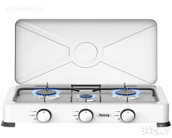 Троен газов котлон с капак Rosberg R51454E3, 30mbar 2x2.2kWh+1x1kWh, снимка 5 - Котлони - 47647572