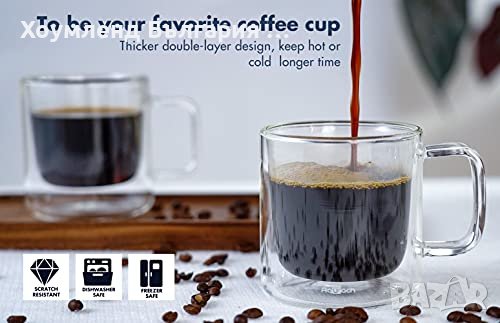 Италиански двустенни термо чаши с дръжка 200мл, снимка 4 - Чаши - 40650749