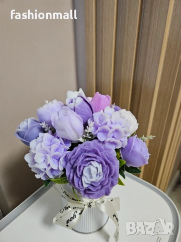 Сапунени цветя, снимка 2 - Декорация за дома - 53490472