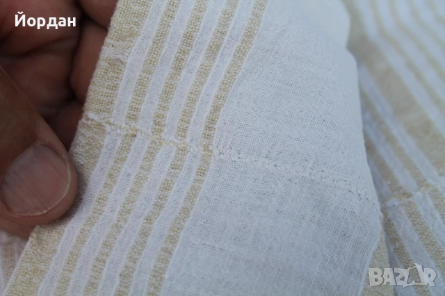 Ленен ръчнотъкан чаршав за легло с дантела, снимка 9 - Антикварни и старинни предмети - 50701879