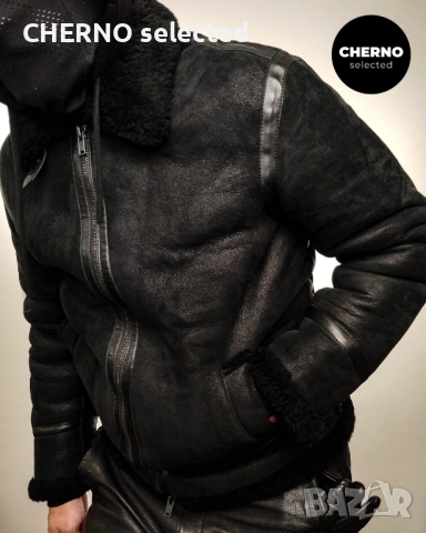 Мъжко бомбър яке от естествена агнешка кожа•кожух LEVI'S MADE & CRAFTED Shearling Bomber – M•L, снимка 7 - Якета - 53663962