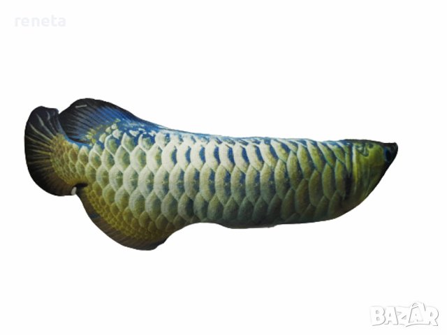Играчка Риба, Плюшена, Син/Зелен, 29 см