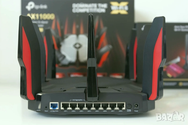 Рутер TP-Link Archer AX11000, WiFi 6, 3-лентов на половин цена!, снимка 4 - Рутери - 51545767