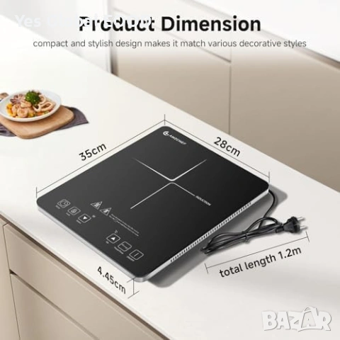 AMZCHEF Индукционен котлон 2000W 20 нива, снимка 8 - Котлони - 53735713