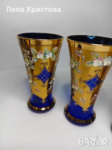 Комплект за лимонада/вода от чешки цветен кристал, снимка 10 - Сервизи - 53663721