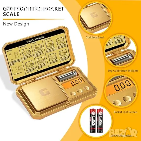 Цифрова ,мини ,високопрецизна златна  везна  ‎GRAM PRES, снимка 2 - Други инструменти - 49976671