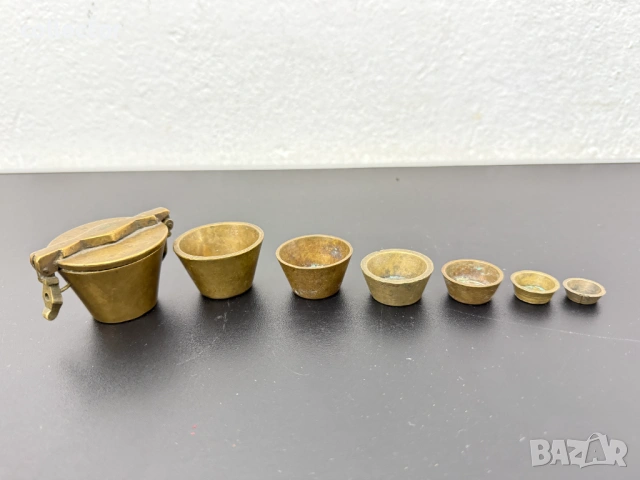 Комплект бронзови гнездови тежести. №7846, снимка 6 - Антикварни и старинни предмети - 53096962