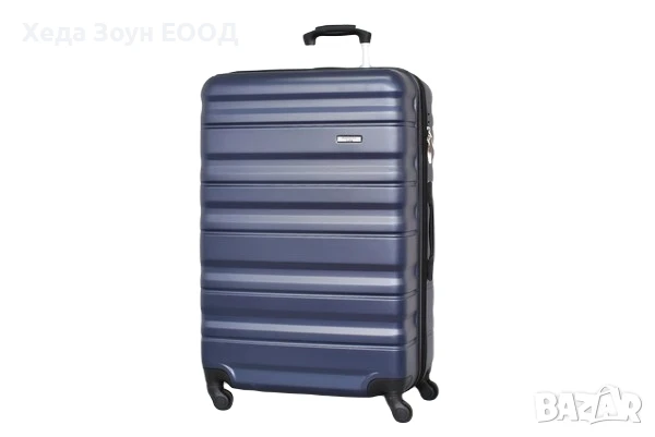 Куфар 75 х 47 х 30см Голям Размер Тъмно Сив/ Тъмно Син, снимка 6 - Куфари - 51017528