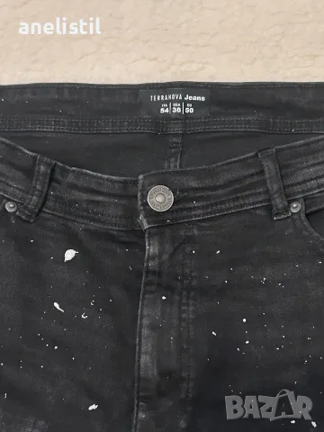 Мъжки черни дънки Terranova Jeans – W38 / EU 50, streetwear модел, снимка 2 - Дънки - 55878926