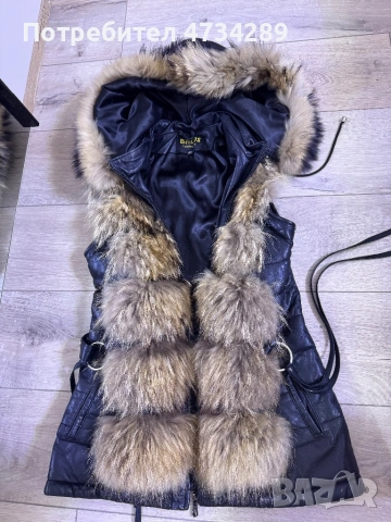 Кожено яке - естествен косъм, снимка 4 - Якета - 53432600