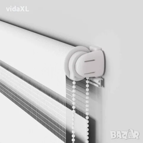 vidaXL Зеброва щора бял 55x150 см Ширина на плата 50,9 см Полиестер, снимка 9 - Щори - 56147554