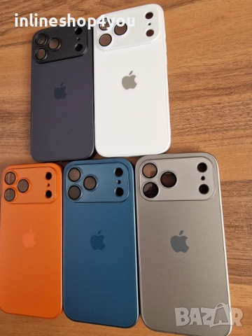 Матов Стъклен Кейс за Apple iPhone 17 Pro - Различни цветове, снимка 4 - Калъфи, кейсове - 52217565