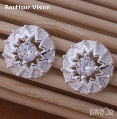 Нови сребърни обици - 2 вида, снимка 4 - Обеци - 13442879