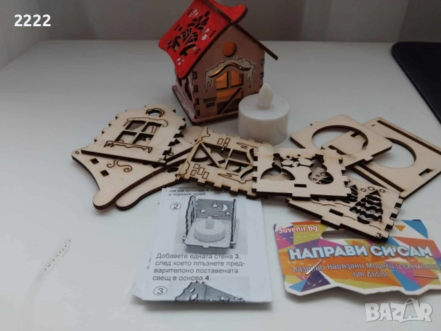 Дървена къщичка светеща , снимка 6 - Коледни подаръци - 52579546